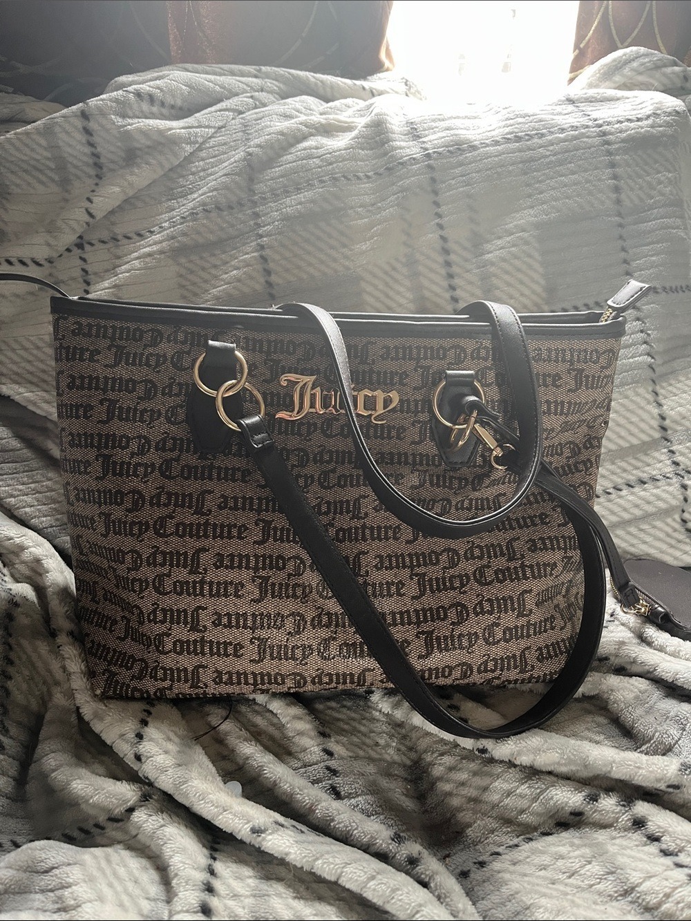 Juicy Couture Brown and Black Monogram Tote